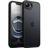 JETech Cover Opaca per iPhone 17e/16e, Nero | Protezione Robusta, Custodia Posteriore Glassata Traslucida, Anti-Impronte, Design Antiurto