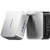 AOOSTAR MACO Mini PC R9 PRO 8945HS (fino a 5,2 GHz), sistema barebone completo, Radeon 780M/OCuLink/2x USB4/2x 2.5G LAN/4K Quad-Display/sensore di impronte digitali, mini computer per gaming e ufficio