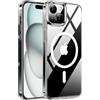 ULTRICS Cover Magnetica iPhone 15 Plus Trasparente Compatibile MagSafe | Compatibile iPhone 15 Plus, Anti Ingiallimento, Telefono Custodia Protettiva, Retro Antiurto Antigraffio, Vestibilità Precisa