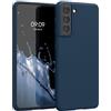 kwmobile Custodia Compatibile con Samsung Galaxy S21 Cover - Back Case per Smartphone in Silicone TPU - Protezione Gommata - blu marino