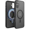 elago Cover Magnetica Ibrida Trasparente per iPhone 16 Plus (6,7") | Compatibile con MagSafe, PC + TPU, Paraurti Antiurto (Matt Nero)