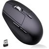 PINKCAT Mouse senza fili, 2.4 GHz, Nero | mouse wireless silenzioso ergonomico con ricevitore USB Nano 3 DPI 1600 regolabile mouse ottico per PC, laptop, Mac, MacBook