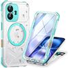 Lanhiem Cover per iPhone 16 Compatibile con Mag-Safe, IP68 Impermeabile Antiurto [Protezione Schermo] Waterproof 360° Integrata Antipolvere Antiscivolo Militare Subacquea Case per iPhone 16-Blu Verde