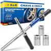 S&R Chiave a Croce Dinamometrica 1/2 Auto 70-170 Nm + Bussole 17-19-21mm | Precisione ±4% DIN 6789 · Certificato calibrazione incluso · Acciaio cromo-vanadio · Impugnatura ergonomica · Per Auto e moto