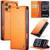 owlhold Cover iPhone 18 Pro/iPhone 17 Pro,Custodia 17 Pro Magnetica Portafoglio Flip [RFID Shieldon] [Antiurtoo] [Cavalletto] [Carta Fessura] Cover Pelle per iPhone 18 Pro/17 Pro - Arancione cosmico
