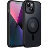 JETech Cover Magnetica Opaca per iPhone 13, Nero | Compatibile con MagSafe, Retro Traslucido, Custodia Protezione Antiurto Sottile