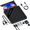 Beizkna Masterizzatore DVD Esterno 8 in 1 per Laptop USB 3.0 Type-C con Slot SD/TF | 4 USB, Per Windows 11/10/Mac OS/Macbook/Vista/Linux Masterizzatore/Lettore CD/DVD RW Unità Disco ottico