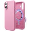 elago Cover Magnetica Premium in Silicone Liquido per iPhone 17 | Compatibile con MagSafe, Tasto per il Controllo Fotocamera, Magneti N55, Interno in Microfibra, Presa Sicura (Rosa Shock)