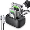 ORICO Dual Bay Docking Station Hard Disk USB 3.2 Gen1 con Clonazione Offline per HDD SSD SATA da 2,5 e 3,5 Pollici, Dock per Disco Rigido Fino a 40TB con UASP e Cavo 2-in-1 (DD28C3-C)