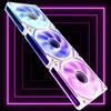 AsiaHorse COSMIQ - Ventola per PC RGB da 120 mm, 3 pezzi, ARGB Daisy Chain PC Ventola [Infinity Mirror] [FDB] 2000 RPM/68,5 CFM/24 LEDS 4 pin PWN & 5V 3Pin ARGB con controller. Bianco