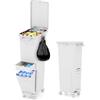 LIFEZEAL 32 L Pattumiera Differenziata a 3 Scomparti, 1 Cassetto, Pedale, 4 Ruote, Maniglia, Ganci, Apertura Facile, Bidoni Interno, Cestino Spazzatura, Secchio Rifiuti, Raccolta Differenziata Cucina
