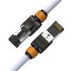 LINKUP - Certificato Versiv┃Cavo Ethernet Cat7-90cm (Confezione da 1) Cavi patch S/FTP RJ45 a doppia schermatura 10G┃per Internet LAN Switch Router Pannello Gaming┃Altissima velocità┃26AWG Bianca