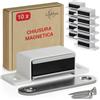 LouMaxx Calamita per Mobili - Chiusura Magnetica forte - Forza di tenuta 4kg - Set di 10 in bianco - Serratura Magnetica - per Porte, Mobili, Cassetti