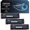 alphaink 3 Toner Neri Compatibili con HP CE285A 85A per HP LaserJet Pro P1102 P1102W M1212NF M1132 MFP M1217NFW M1132 M1212 M1130 P1100 M1136 M1210 M1210MFP M1134MFP M1134 M1137 MFP (3 Nero)
