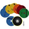 HIGHDRIL Tamponi Lucidatura Diamantati Set - 8 Pezzi 100mm Grana #50x3/100x2/200/400/800 Secco Dischi + M14 Supporto in Plastica + Adattatore per Lucidare Marmo Granito Quarzo