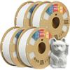 OVERTURE Matte PLA Filamento 1,75 mm Bianco*4, 4kg Matt | Opaco PLA - Neatly Wound - Finitura Opaca - Profondo - Precisione Dimensionale±0,02 mm - per Stampante 3D FDM