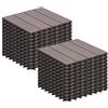 Laneetal Set di 22 Pavimento per Esterno, Pavimento WPC Incastro, per Giardino, Patio, Terrazza, Balcone, Pavimentazione Esterna 30x30 cm, Marrone