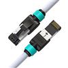 LINKUP - Certificato Versiv┃Cavo Ethernet Cat7-1520cm (Confezione da 1) Cavi patch S/FTP RJ45 a doppia schermatura 10G┃per Internet LAN Switch Router Pannello Gaming┃Altissima velocità┃26AWG Bianca