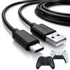 Tolesum Cavo di Ricarica USB da 3 m (da USB-A a USB-C) compatibile con Controller PS5, Xbox Series X/S, Switch Pro, Cavo Dati Type C, Nero