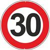 Pubblimania Velocità Massima 30 Km Orari segnaletica stradale cartello segnale in alluminio metallo rotondo spesso 3 mm per esterno Ø 30 (Velocità Massima 30 Km Orari)
