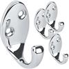 RICOO Appendiabiti da Parete Moderno MH014-S4 Design Elegante per Camera da Letto Cucina e Bagno Set di 4, Argento