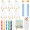 DWDHYEAN Set di 30 pezzi Mini Tele con Cavalletto in Legno,Mini Cavalletti con Tela D'arte Set di mini Tele Pittura con cavalletto Pittura per Artisti Principianti Hobbisti