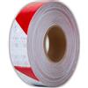 Kixaro Nastro Bianco e Rosso Segnaletico Sottile 20m x 2,5cm per Palo Garage da Esterno Ostacolo Auto Moto Stradale Catarifrangente Adesivo Strisce Catarifrangenti Adesive Banda Segnaletica ✯GARANZIA A VITA✮