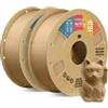 OVERTURE Matte PLA Filamento 1,75 mm Marrone Chiaro*2, 2kg Matt | Opaco PLA - Neatly Wound - Finitura Opaca - Profondo - Precisione Dimensionale±0,02 mm - per Stampante 3D FDM