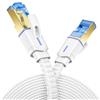 deleyCON 7,5m Cavo Piatto CAT8 in Nylon con Conduttori in Rame (40 Gbit/s) - Patch Ethernet Gigabit RJ45 Compatibile CAT6/CAT7/CAT8 - Bianco