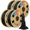 OVERTURE Matte PLA Filamento 1,75 mm Nero*4, 4kg Matt | Opaco PLA - Neatly Wound - Finitura Opaca - Profondo - Precisione Dimensionale±0,02 mm - per Stampante 3D FDM