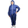 ARNOMED Tuta monouso in PP, 1x indumento blu usa e getta, indumento protettivo monouso con cappuccio, abbigliamento da lavoro per imbianchino uomo/donna