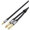 VENTION Cavo audio da 3,5 mm a doppio jack da 6,35 mm Mono Y splitter audio Dual 6,35 a 3,5 mm maschio a maschio, stereo audio splitter cavo per mixer, chitarra, registratore, amplificatore, laptop -