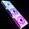 AsiaHorse COSMIQ - Ventola per PC RGB da 120 mm, 3 pezzi, ARGB Daisy Chain PC Ventola [Infinity Mirror] [FDB] 2000 RPM/68,5 CFM/24 LEDS 4 Pin PWN & 5V 3Pin ARGB con controller. Bianco