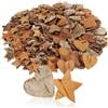 COM-FOUR® 200 Pezzi Set di Decorazioni sparse da Cuori e Stelle | Coriandoli per Matrimoni e Feste in Legno di Betulla - Accessori per Progetti Fai da Te