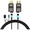 RUIPRO Cavo HDMI 2.1 8K fibra ottica pura rimovibile, armato, 48Gbps, 1 m | La fibra ottica pura riduce le EMI rispetto al rame; i moduli rimovibili evitano di sostituire l'intero cavo incassato