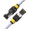 LINKUP - Certificato Versiv┃Cavo Ethernet Cat7-150cm (Confezione da 1) Cavi patch S/FTP RJ45 a doppia schermatura 10G┃per Internet LAN Switch Router Pannello Gaming┃Altissima velocità┃26AWG Bianca
