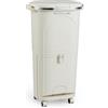 RELAX4LIFE Pattumiera Differenziata con 3 Secchi Rimovibili, Pedale, Ruote e Ganci Laterali, Cestino Salvaspazio per Cucina,Bagno (BEIGE, 38L 3 Scomparti Monocoperchio)