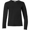 dressforfun 901005 Maglietta a Manica Lunga da Donna, Scollo Rotondo, 100% Cotone, Abbigliamento Sportivo -Modelli Differenti (XL |Nero |Nr. 304113)