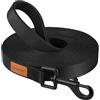 Looxmeer Guinzaglio Addestramento per Cani 3m/5m/7m/10m/15m/20m/25m/30m, Nero | Maniglia Imbottita, Moschettone Girevole Anti-groviglio, Custodia Portabile, Resistente per Passeggiate e Attività Outdoor