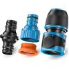 GRÜNTEK Set di 3 Raccordi Attacco Rapido per Irrigatori e Tubo d'Acqua da 1 e1/2 e /8 Pollici. Set di Adattatori Universali per Tubi da Giardino, Irrigazione con Attacco Rapido