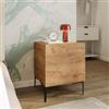 DEGHI Comodino 45x55h cm rovere gold con anta reversibile soft close e piedi in metallo nero - Judith