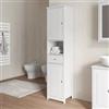 DEGHI Colonna bagno a terra 40x35x173h cm con ante e cassetto bianco - Balmaz