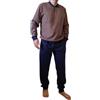 ARTIGIANI DEL PIGIAMA Pigiama da Uomo Invernale Punto Milano Jacquard Felpato Morbido e Traspirante Derby Made in Italy Lungo
