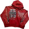 OANTGM Felpa con cappuccio e zip, stile grunge/streetwear/Y2K/emo/vintage anni 2000, unisex, oversize, con grafica e motivo a stella, ispirata allo stile rapper