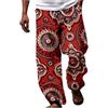 Celanisai Pantaloni per il tempo libero da uomo, stile hawaiano, in lino, oversize, traspiranti, etnici, estivi, in cotone, a gamba dritta, comodi, estivi, da spiaggia