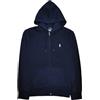 Polo Ralph Lauren Felpa con cappuccio da uomo con zip intera, logo bianco, blu navy, taglia L, blu navy