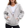 HEEKPEK Felpa Donna Corta con Cappuccio e Zip Cotone Oversize | Hoodie Leggera con Tasche,Felpa Sportiva Casual per Mezza Stagione,Stile Y2K,Autunno e Inverno