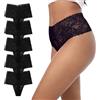 GAREDOB Perizoma a vita alta in pizzo copertura completa Tangas morbidi piante tropicali perizoma in pizzo comodo biancheria intima sexy