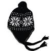 Générique Berretto peruviano nero foderato in pile misura 58-62 cm circa 100% acrilico Chullo Inverno Caldo Trapper taglia media o grande uomo donna unisex fiocco, Nero , 58-62