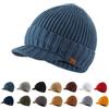 Magracy Cappello invernale da uomo con visiera in maglia spessa per esterni